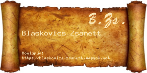 Blaskovics Zsanett névjegykártya